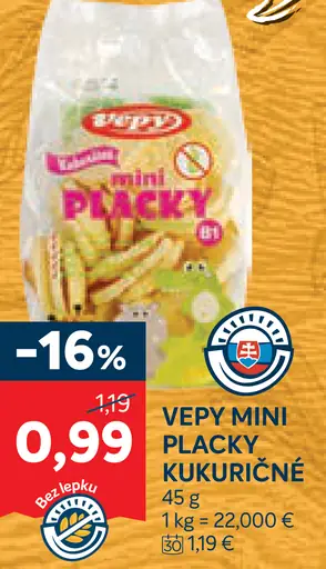 Vepy mini placky kukuričné