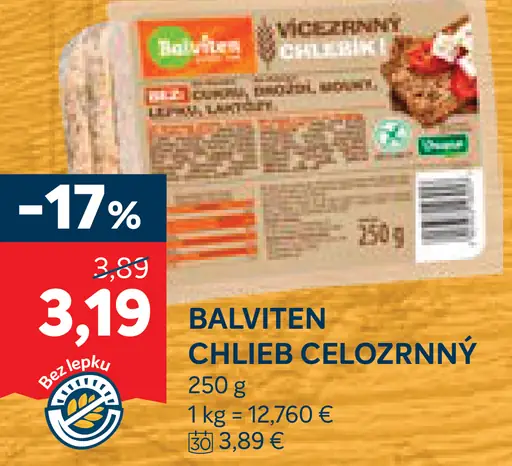Balviten Chlieb celozrnný