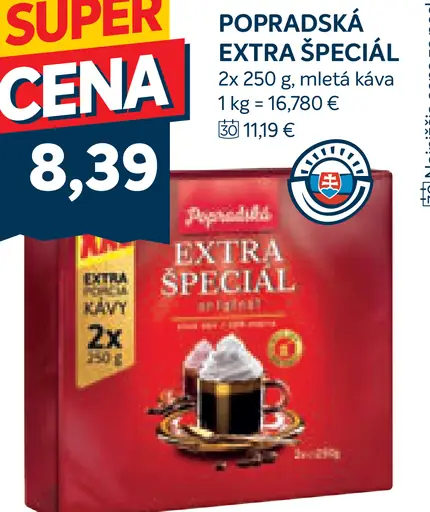 Popradská Extra špeciál originál mletá káva