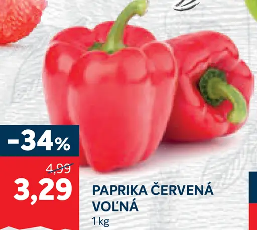Paprika červená voľná