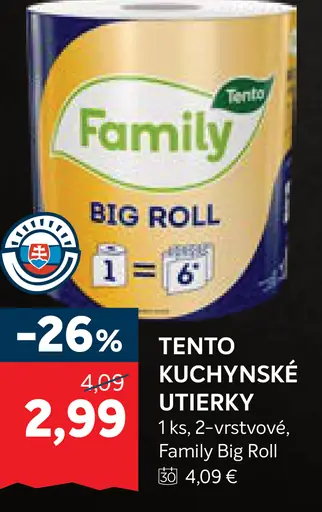 Tento Family kuchynské utierky Big Roll 2-vrstvové