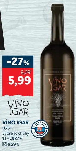 Víno Igar červené víno