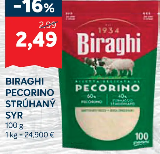 Biraghi Pecorino strúhaný syr