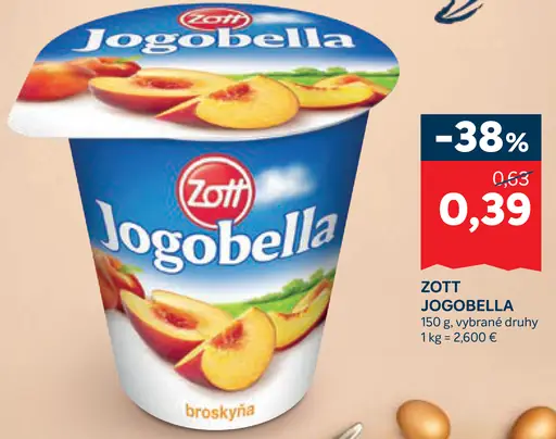 Zott Jogobella jogurt rôzne druhy