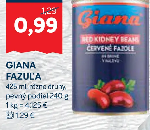 Giana fazuľa Red Kidney Beans