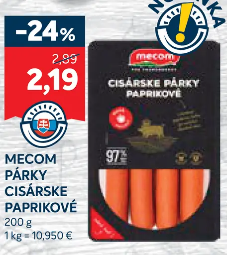 Mecom Cisárske párky paprikové
