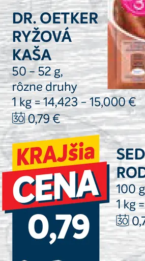 Dr. Oetker ryžová kaša rôzne druhy