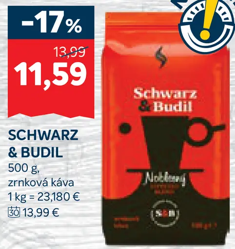 Schwarz & Budil zrnková káva