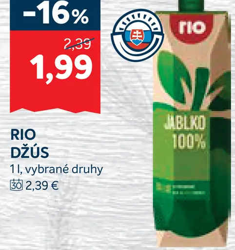 Rio džús jablko 100%