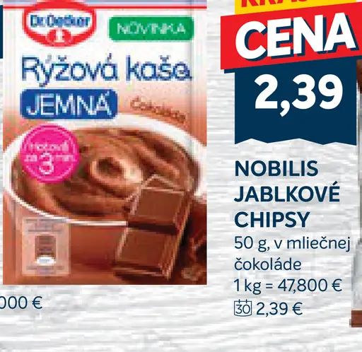 Nobilis Jablkové chipsy s mliečnou čokoládou
