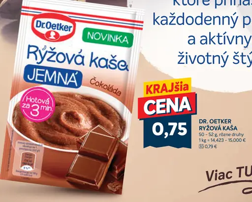 Dr. Oetker Ryžová kaša jemná čokoláda