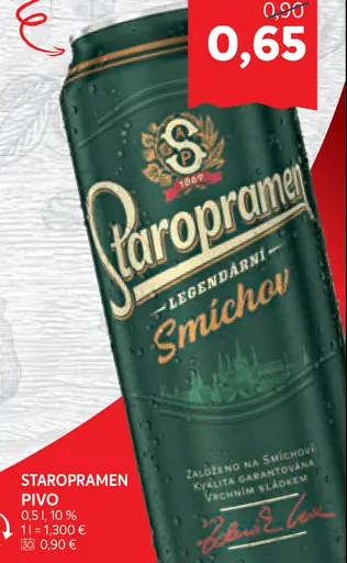 Staropramen pivo plechovka