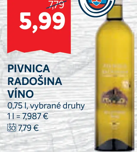 Pivnica Radošina víno