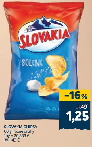 Slovakia chipsy solené