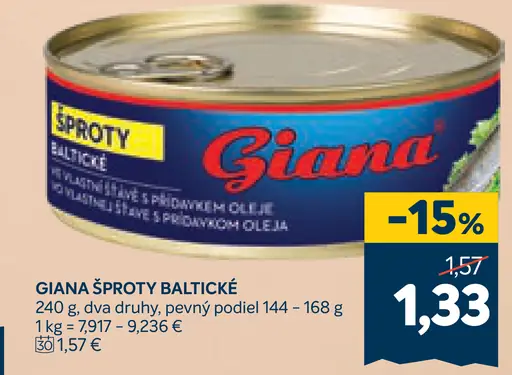 Giana šproty baltické v oleji