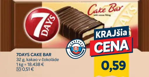7Days Cake Bar kakao v čokoláde