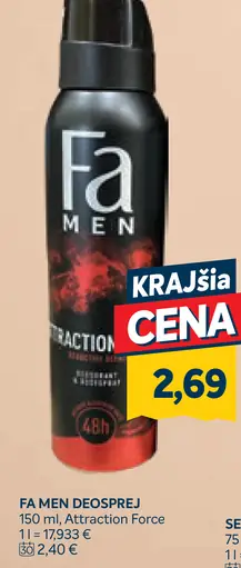 Fa Men Attraction Force dezodorant sprej