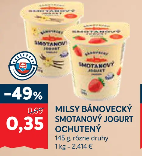 Milsy Bánovecký smotanový jogurt marhuľa