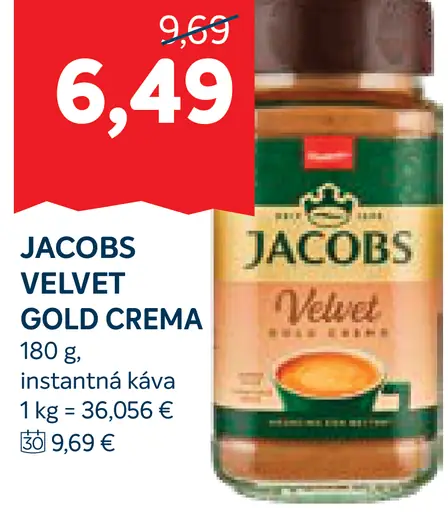 Jacobs Velvet Gold Crema rozpustná káva