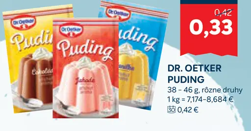 Dr. Oetker Puding rôzne druhy