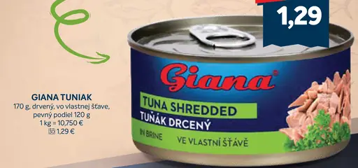 Giana tuniak drvený vo vlastnej šťave