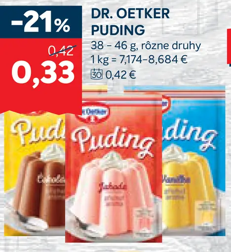 Dr. Oetker Puding rôzne druhy