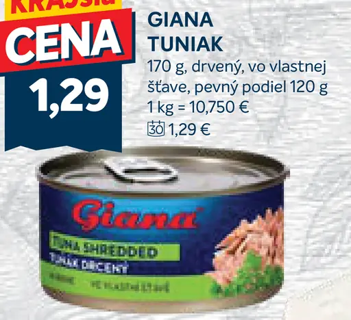 Giana tuniak drvený vo vlastnej šťave
