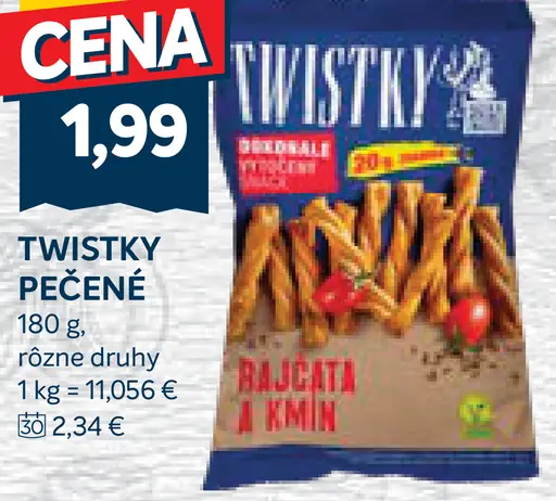 Twistky pečené slané tyčinky