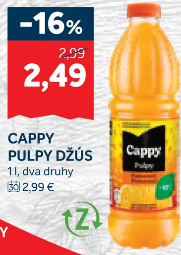 Cappy Pulpy džús s kúskami ovocia