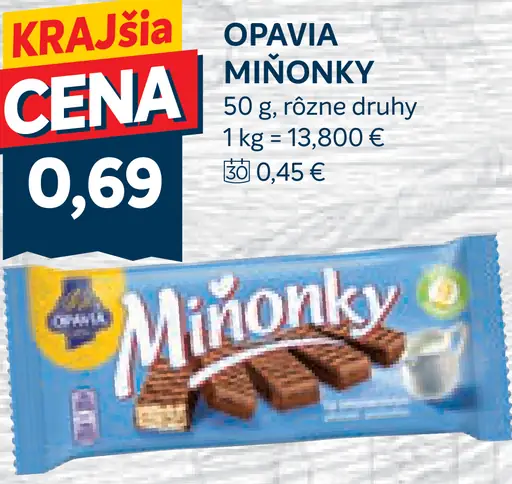 Opavia Miňonky sušienky v poleve
