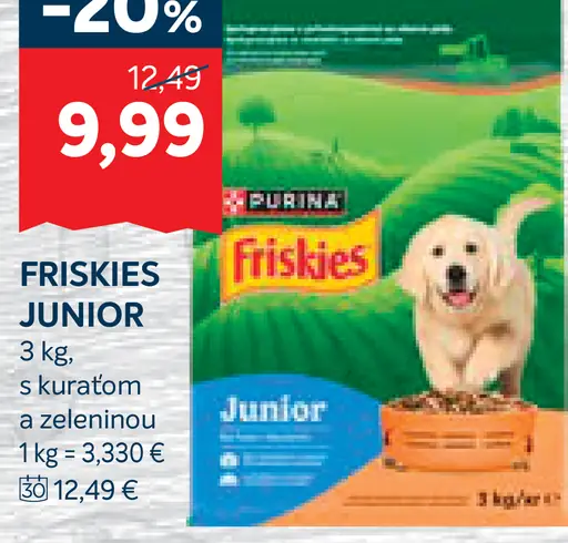 Friskies Junior granuly pre šteňatá s kuracím a zeleninou
