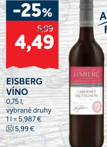 Eisberg nealkoholické víno vybrané druhy