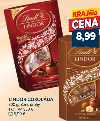 Lindor čokoláda