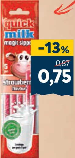 Quick Milk slamka do mlieka jahoda