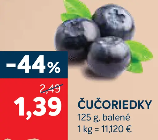 Čučoriedky balené