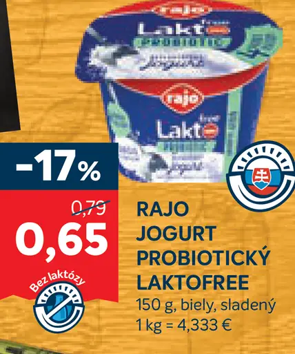 Rajo Jogurt probiotický laktofree
