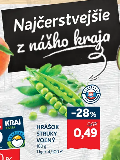 Hrášok – struky voľný
