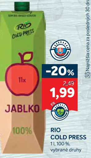 Rio Cold Press 100% šťava jablko - cvikla