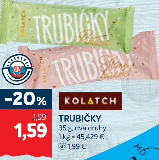 Kolatch trubičky sladké, dva druhy