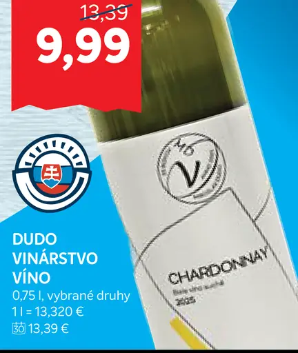 Dudo vinárstvo víno Chardonnay