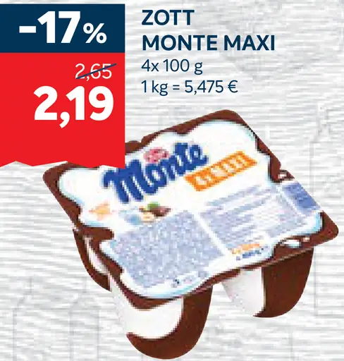 Zott Monte Maxi mliečny dezert