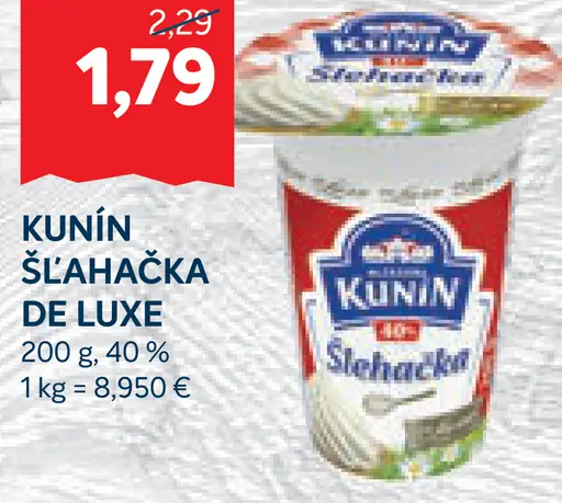 Kunín šľahačka De Luxe smotanová