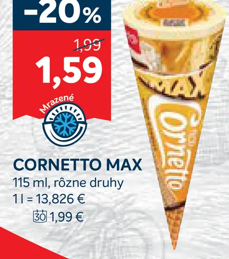 Cornetto MAX zmrzlinový kornút