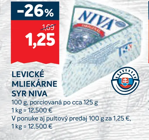 LEVICKÉ MLIEKÁRNE Syr Niva