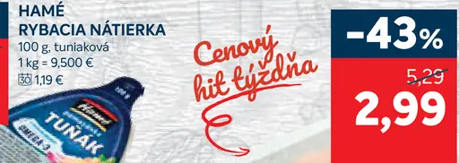 Hamé rybacia nátierka tuniaková