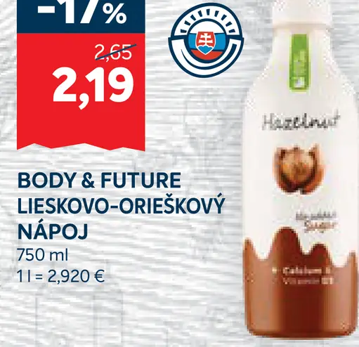 Body & Future Lieskovo-orieškový nápoj