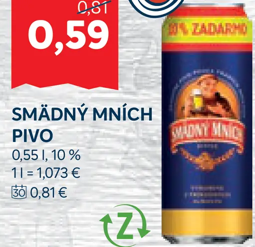 Smädný mních pivo plechovka