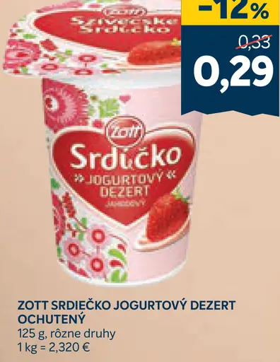 Zott Srdiečko jogurtový dezert