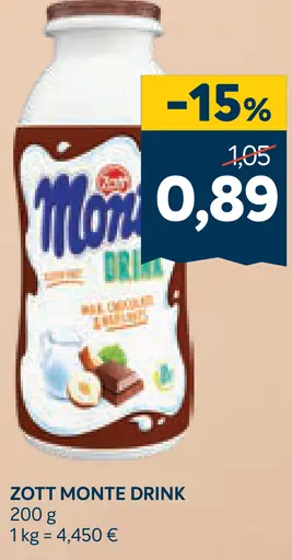 Zott Monte Drink mliečny nápoj