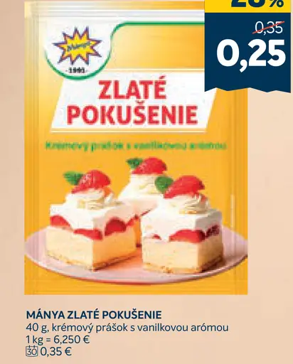 Máňa Zlaté pokušenie krémový prášok s vanilkovou arómou